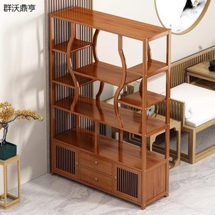 客厅多层博古架实木新中式 新品 置物架多宝阁M工艺品摆放架小摆件
