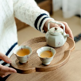 胡c桃木茶杯托盘家用水杯托盘功夫茶具干泡盘果盘茶盘零食 新品