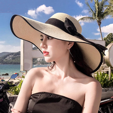 夏沙滩草帽女夏季海边度假大帽檐防紫外线防晒遮阳太阳帽大沿遮脸