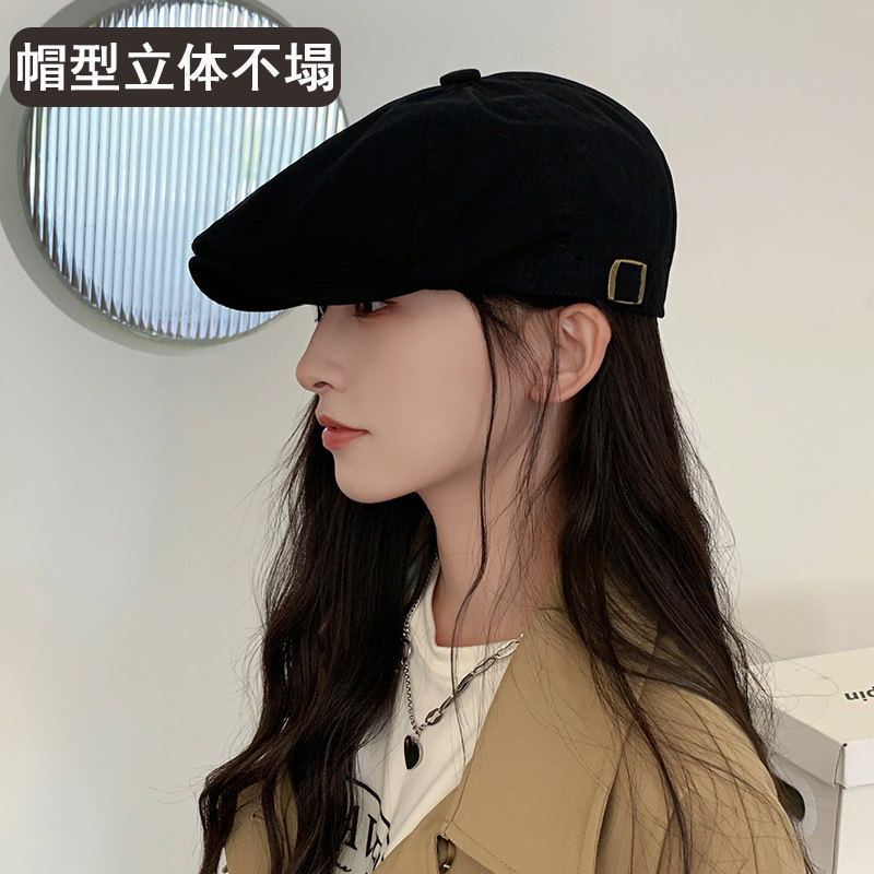 日系文艺复古报童帽子女春夏休闲百搭贝雷帽前进帽男画家帽蓓蕾潮