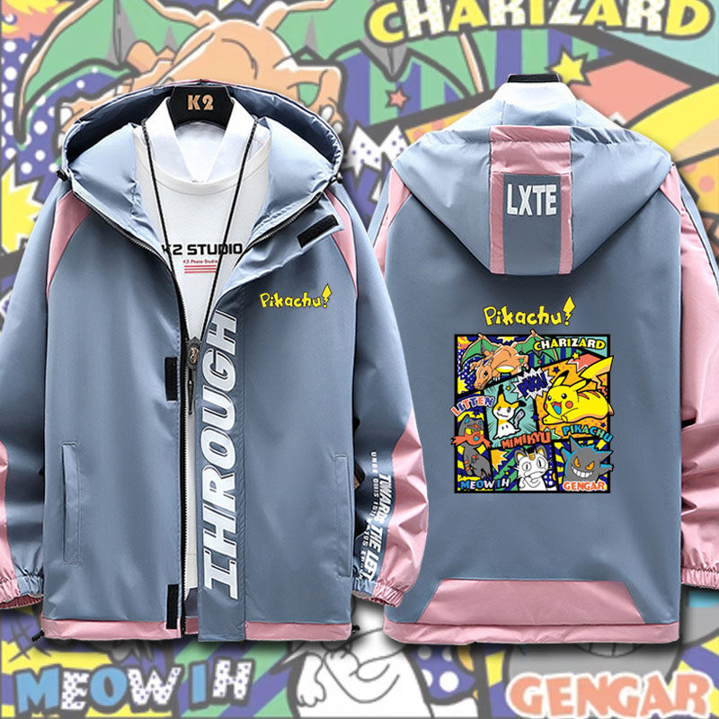 神奇宝贝动漫二次元衣服宠物小精灵周边夹克男女情侣潮流外套ne
