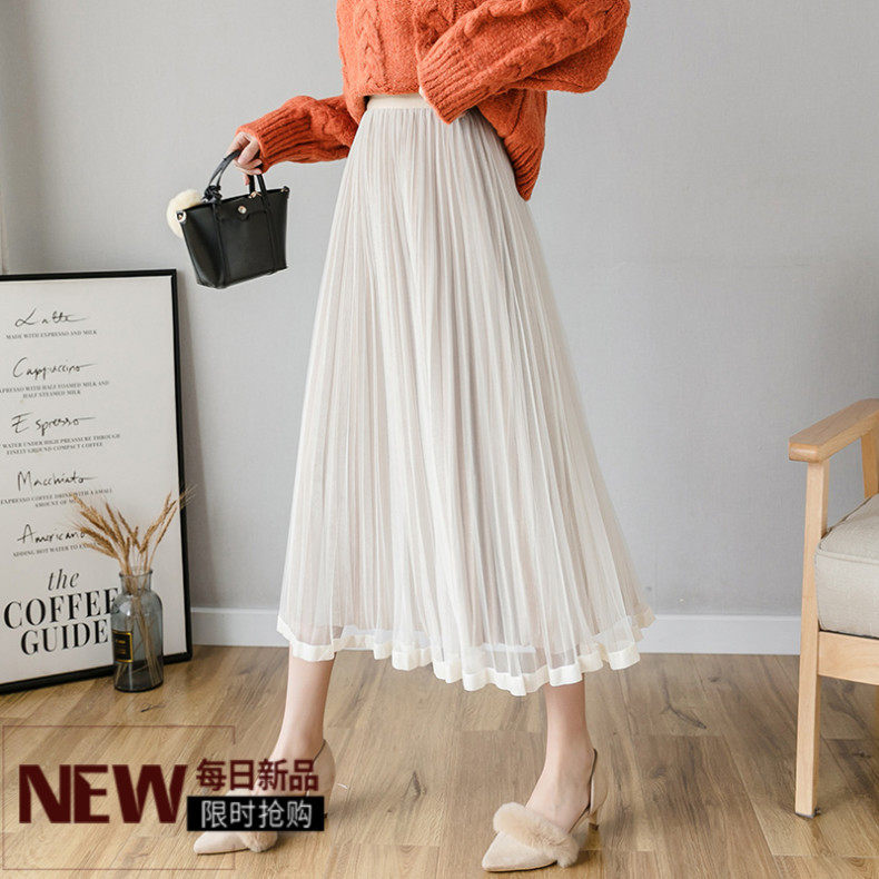 2019 Autumn and winter Korean Edition skirt Creased Jinsirong Gauze skirt Pleated skirt Show thin longuette Type Ain the Women's clothing/Boutique , Skirts  category - from Buy2taobao.com to provide professional Taobao agent buy service