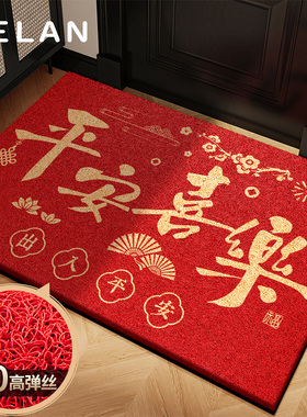 高端入户门垫进门免洗耐脏地垫家用门口防滑红色脚垫新款蹭土地毯