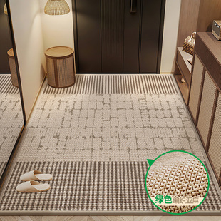 地垫入户门垫仿亚麻新款进门门口脚垫耐脏防滑玄关门内地毯高级感
