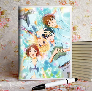 四月是你的谎言动漫笔记本子学生文具周边 宫园薰条纹内页日记本