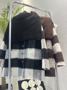 复古格子双面苏丽羊绒大衣女韩系赫本风高级感小个子披肩羊毛外套