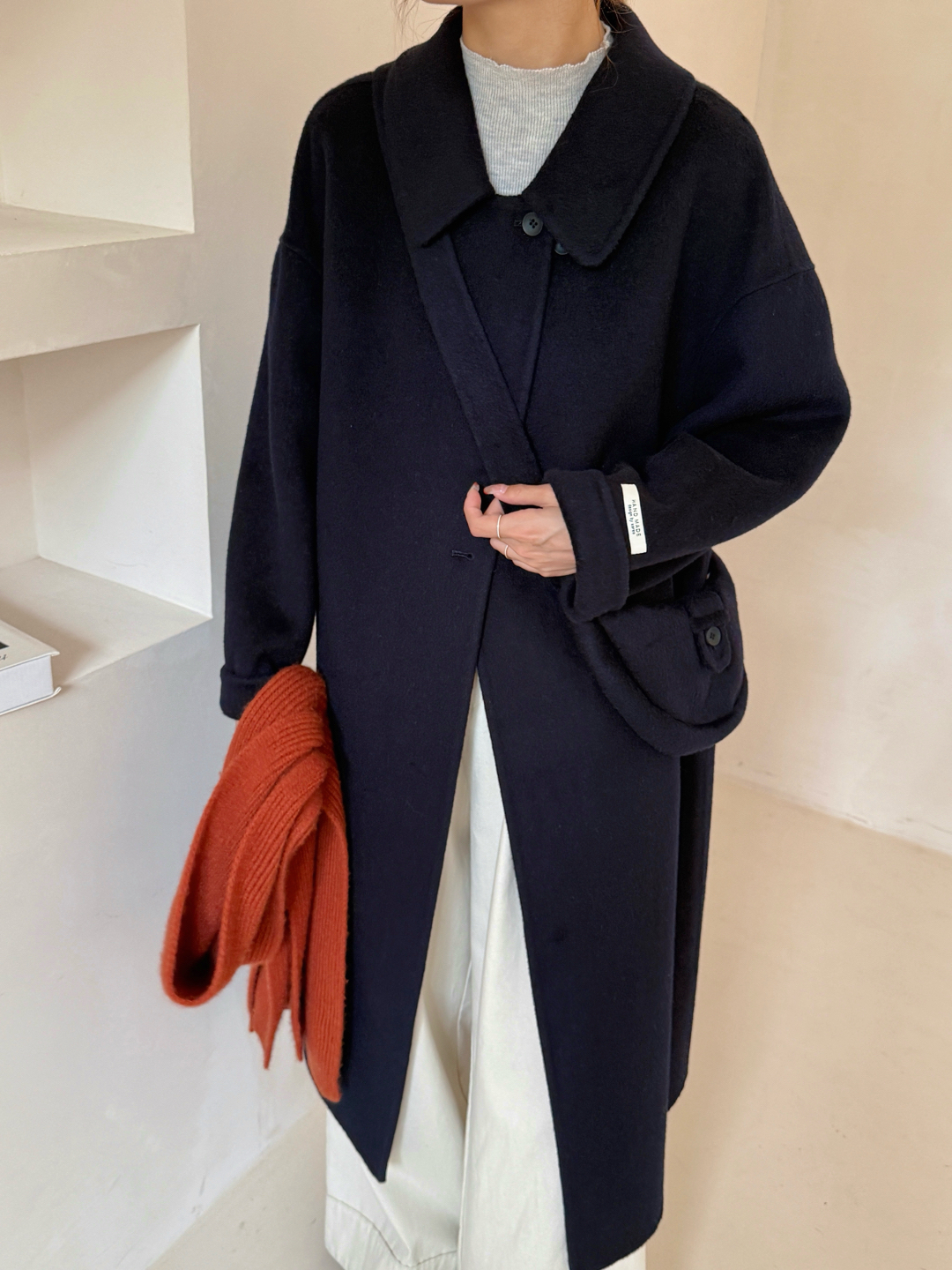 2025新高级灰色双面羊绒大衣女冬简约经典百搭长款羊毛大衣呢外套