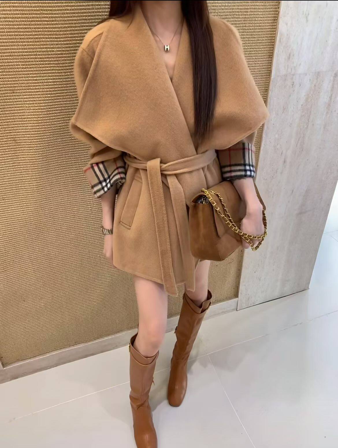 2026秋冬新款双面羊毛大衣女中长款韩版宽松显瘦羊毛呢外套大衣女