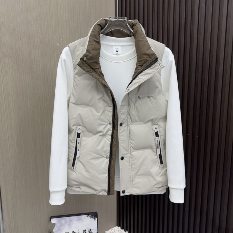 白鸭绒新款立领马甲男士秋冬季潮流加厚休闲坎肩青年背心纯色外套