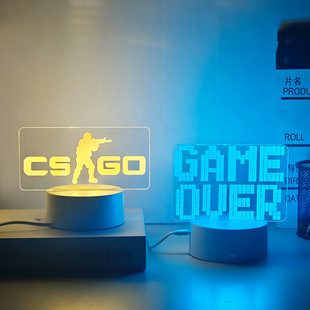 PS4电竞灯apex游戏手柄电脑桌面机箱摆件七彩RGB氛围小夜灯送男生