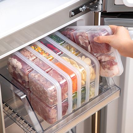 冰箱冻肉分格盒子冷冻食品级收纳盒专用小号保鲜盒分装盒整理神器