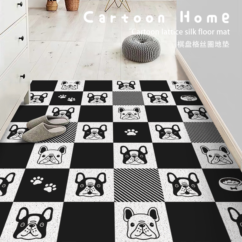 简约丝圈地垫入户玄关除尘