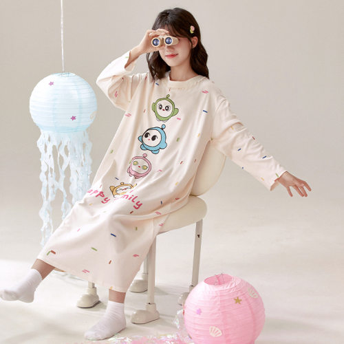 宝宝睡衣连体纯棉春款蛋仔派对女童睡裙儿童家居服春季公主风长袖