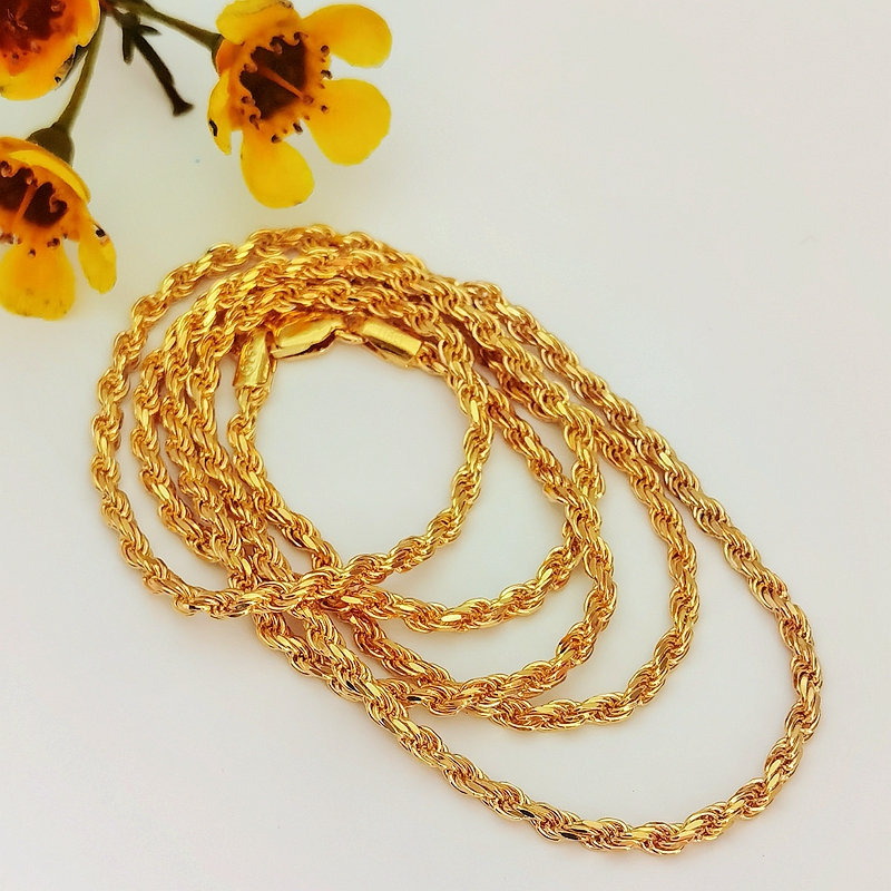 保真镀24K加厚黄金925纯银链男女