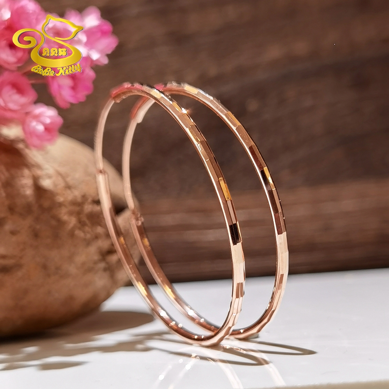 耳圈全银镀18K厚玫瑰金防变色