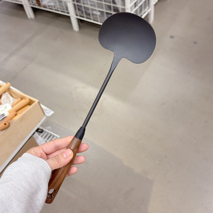 家用氮化生铁蘑菇铲勺小炒菜铲子厨房防烫实木手柄锅铲耐高温铁铲