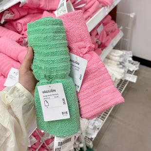 新品宜家代购VAGSJON沃格逊浅绿纯棉舒适毛巾家用浴巾不掉毛40x70