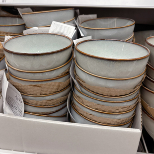 新品宜家代购GLADELIG格拉德里系列餐具轻奢复古高温窑变釉碗盘碟