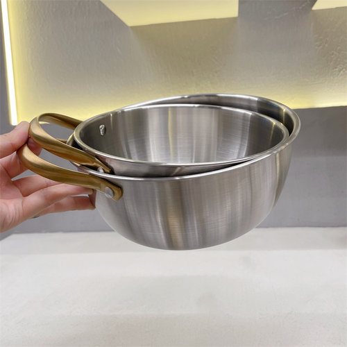 包邮带把手不锈钢韩式金色