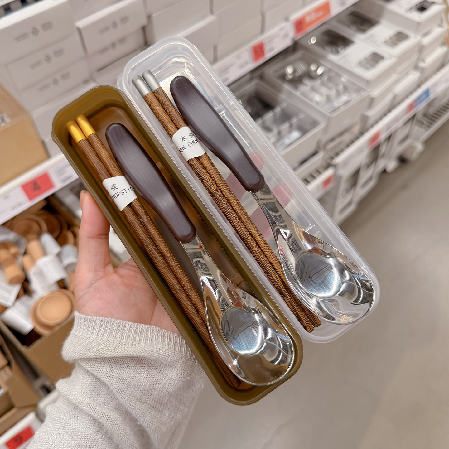 高端鸡翅木筷勺子套装餐具便携图片