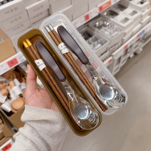 高端鸡翅木筷勺子套装餐具便携