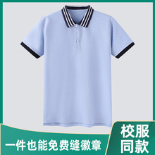 校服短袖polo衫小学生中学生高中夏季定制一模一样儿童班服套装
