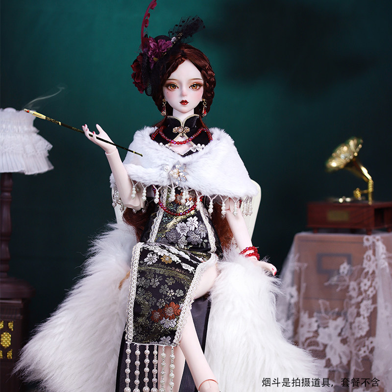 德必胜女娃娃玩具民国旗袍