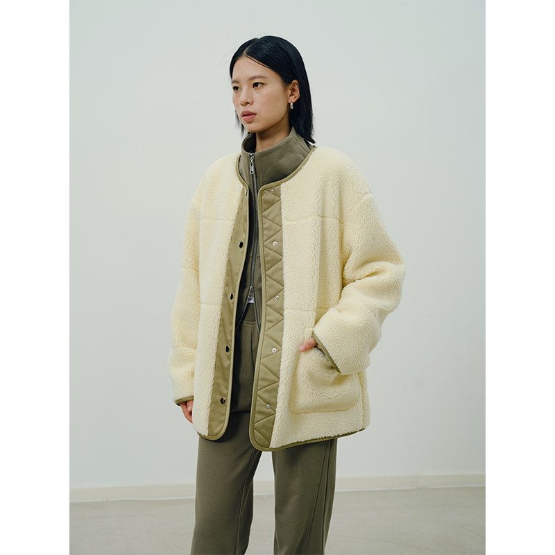 HeyDress门禁撞色摇粒绒外套