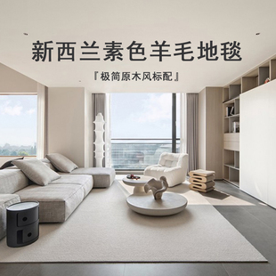纯色羊毛地毯客厅侘寂风高级感现代极简侘寂风书房主卧耐脏地垫