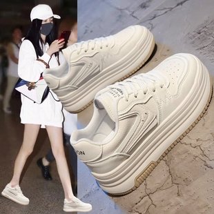 厚底增高休闲百搭学生运动鞋 高颜值小白鞋 板鞋 女2025春季 女 新款
