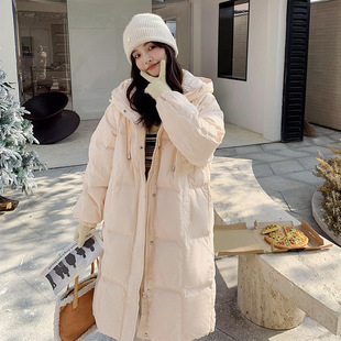 罗芬 故事面料女装官方实拍粉色羽绒服女中长款2025冬季新款加厚