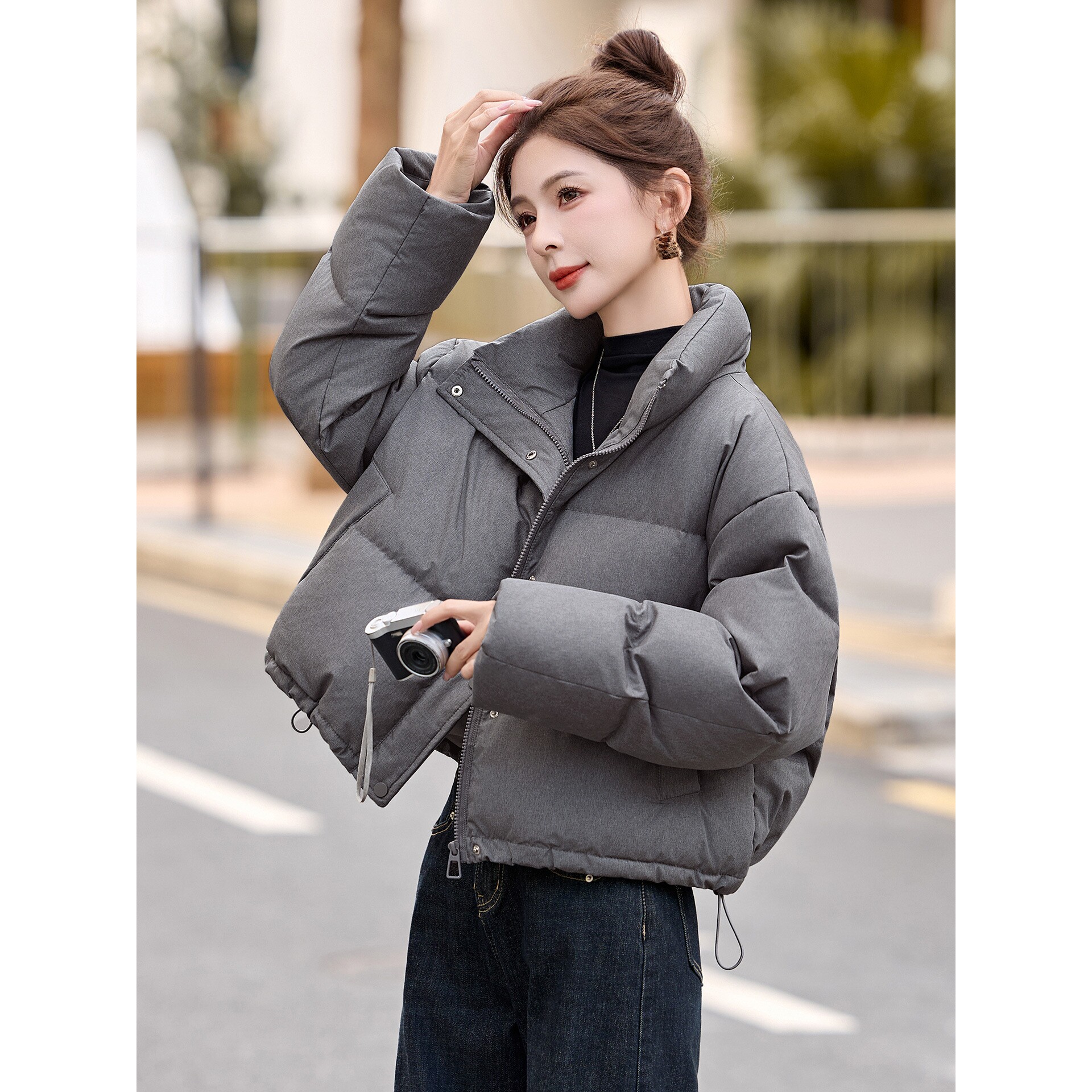 罗芬 故事面料女装官方女式羽绒服2025冬季新款面包服白鸭绒加厚