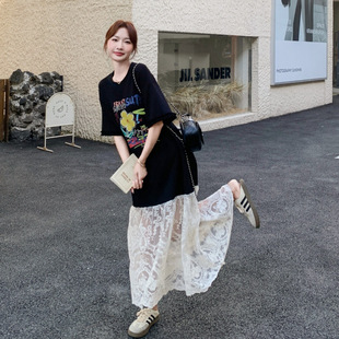 故事面料女装 新款 罗芬 官方实拍夏季 针织刺绣连衣裙