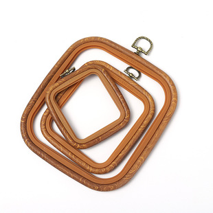 复古仿木绣花绷 多种型号 十字绣绷7 7.5厘米正方形 绣绷ABS塑料