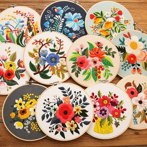 花草挂画diy材料包手工刺绣