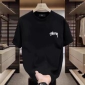 复古上衣服 潮牌潮流半截袖 NASA联名100%纯棉重磅t恤男生短袖 夏季