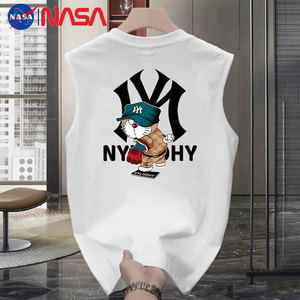 NASA联名无袖t恤男夏季潮流坎肩上衣男士纯棉运动百搭篮球背心男
