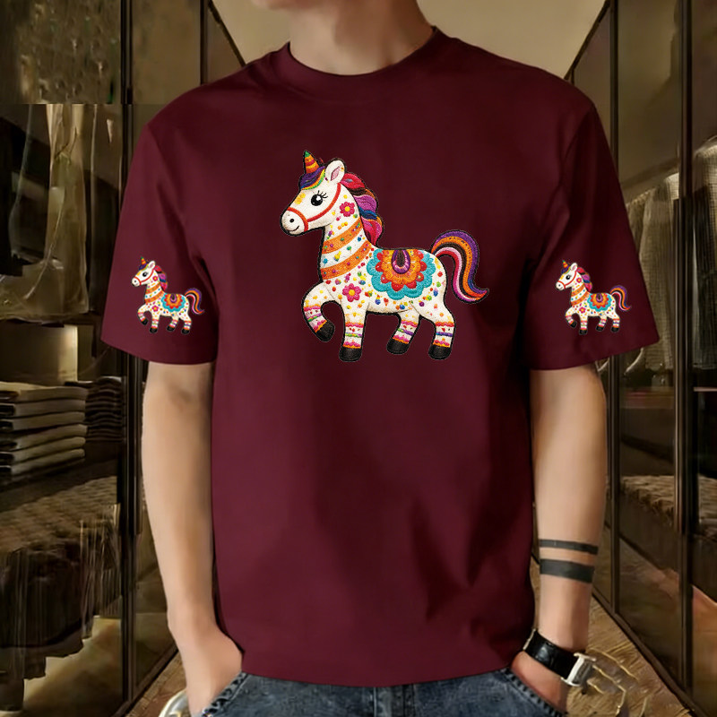 100%纯棉短袖T恤大码男装马年个性印花宽松百搭上衣服ins潮牌潮流,男装,T恤,淘宝优惠券,粉丝福利购,淘宝优惠卷