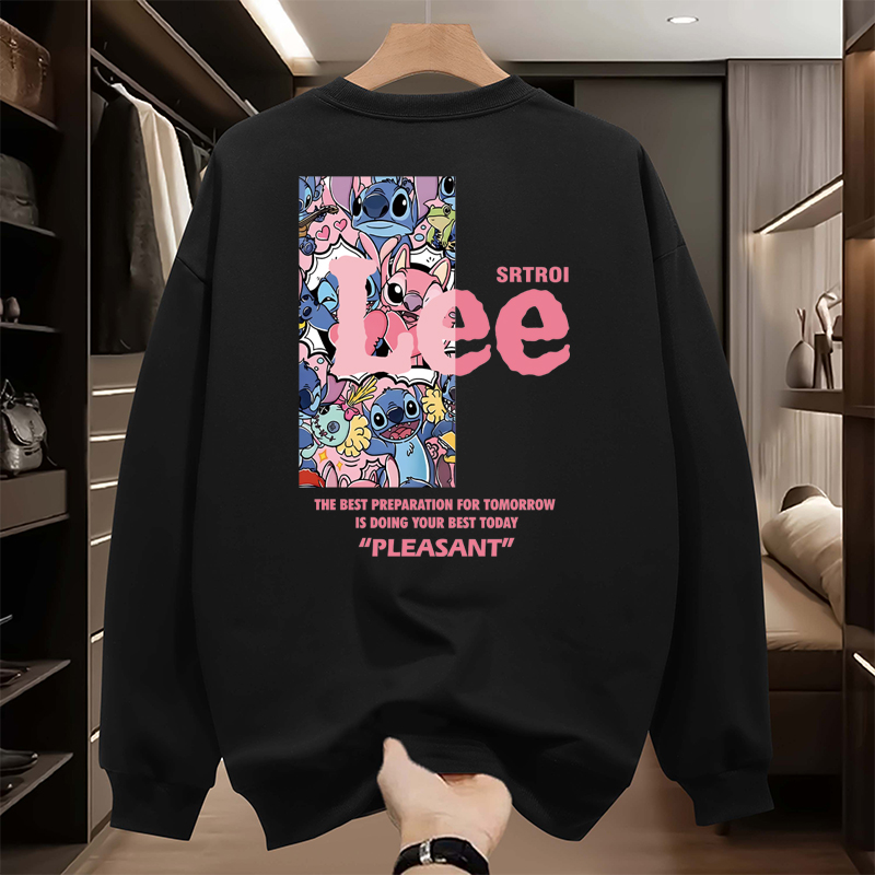 NASA联名oversize美式重磅圆领卫衣男潮牌秋季打底衫长袖加绒加厚