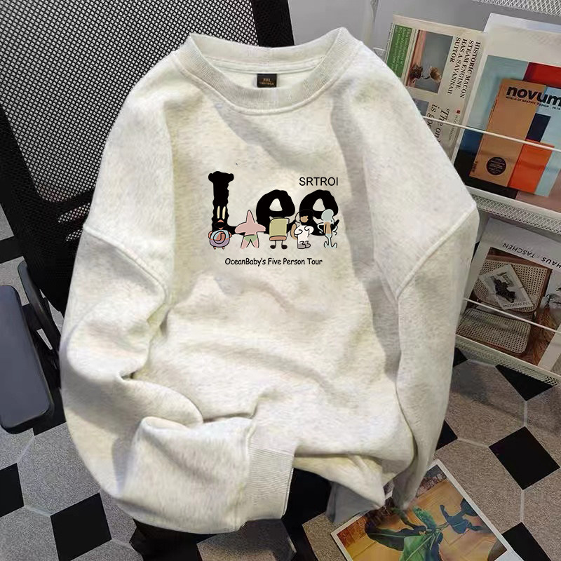 NASA联名美式复古oversize卫衣男女秋冬高级感内搭打底情侣上衣服