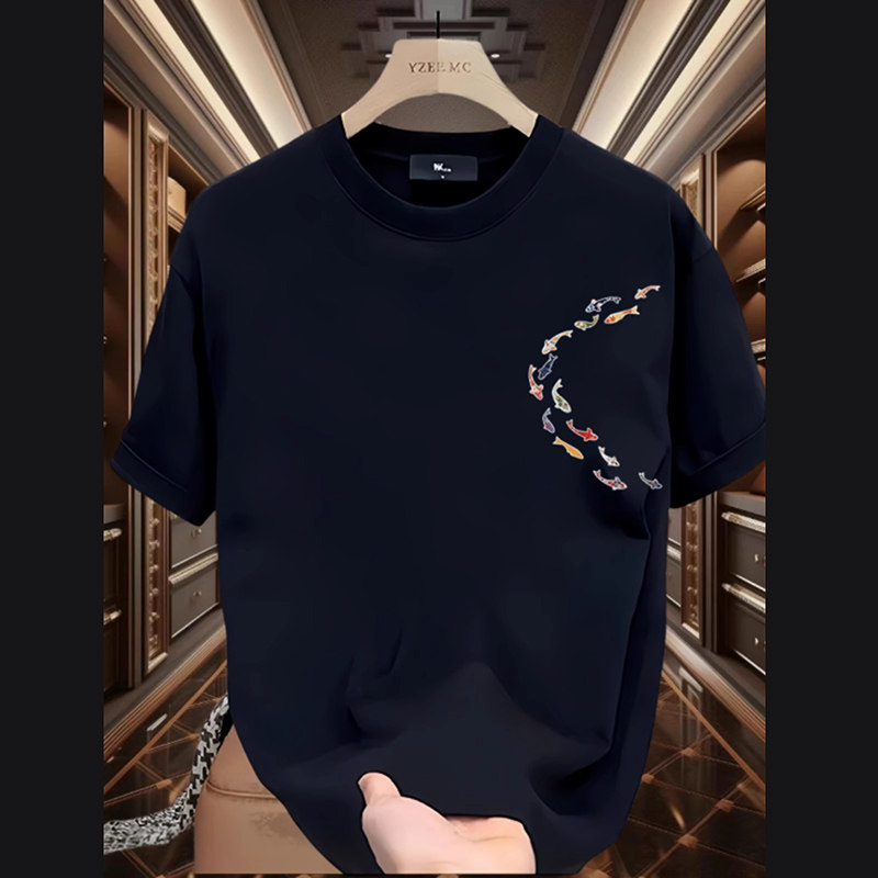 NASA联名男士纯棉短袖T恤薄款半袖加大码圆领印花上衣显瘦春夏季