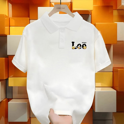 NASA联名高中生纯棉上衣男装短袖T恤加大码印花polo衫2025春夏季