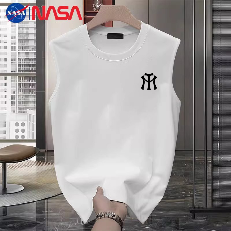 NASA联名纯棉重磅外穿背心男款夏季坎肩篮球运动跨栏无袖t恤上衣