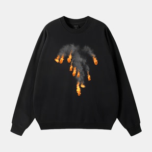 NASA联名卫衣男款春秋季潮牌宽松圆领长袖t恤男休闲百搭上衣服ins