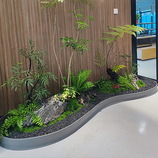 造景围挡室内绿植布景装饰条围栏栅栏大堂自粘阳台花园收边条植物