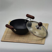 高纯度极铁双耳迷你小铁锅铁质小汤锅炖锅加厚加深炒锅平底无涂层