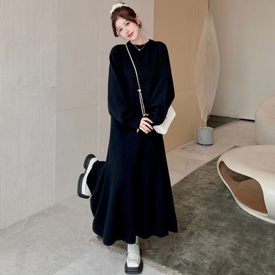 大码女装胖mm小众设计长款连衣裙