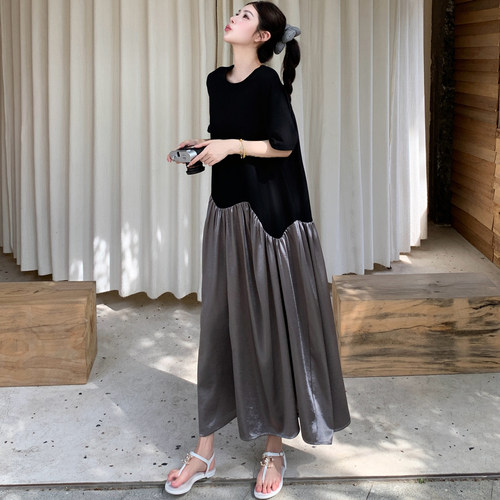 大码女装胖mm宽松显瘦拼接短袖