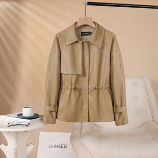 THEME 21皮衣外套女韩版修身时尚高端皮风衣女2026春季新款皮夹克