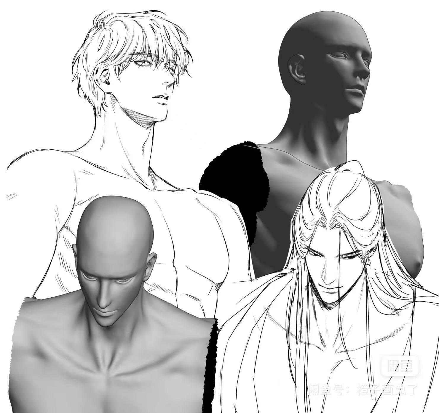 【csp3d模型】韩风男生头像3d模型  3d头像 clip文件素材